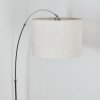 Bassagoda Lámpara de pie, Lámparas de pie tipo arco Cromo, Negro, 1 luz, Pantalla de tela