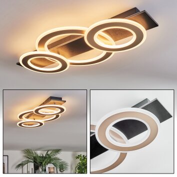 Lidor Plafones LED Cromo, Negro, 1 luz