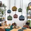 Koyoto Lámparas suspendidas, Luminarias esféricas, Lámparas colgantes Azul, dorado, Verde, Color cobre, 6 luces