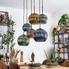 Koyoto Lámparas suspendidas, Luminarias esféricas, Lámparas colgantes Azul, dorado, Verde, Color cobre, 6 luces