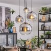 Koyoto Lámparas suspendidas, Luminarias esféricas, Lámparas colgantes 35 cm Cromo, Transparente, Ahumado, 4 luces