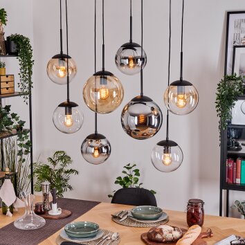 Gastor Lámparas suspendidas, Luminarias esféricas, Lámparas colgantes Colores ámbar, Cromo, Transparente, Ahumado, 8 luces