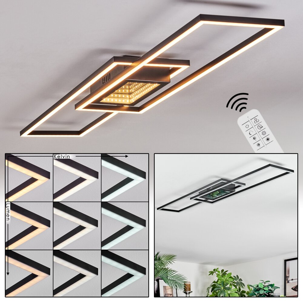 Manor Plafones LED Negro, 1 luz, Mando a distancia main product photo