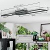 Manor Plafones LED Negro, 1 luz, Mando a distancia
