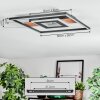 Hadel Plafones LED Color madera, Negro, 1 luz