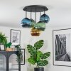 Koyoto Plafones, Luminarias esféricas 45 cm Azul, dorado, Verde, 5 luces