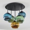 Koyoto Plafones, Luminarias esféricas 45 cm Azul, dorado, Verde, 5 luces