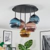 Koyoto Plafones, Luminarias esféricas 45 cm Azul, dorado, Color cobre, 5 luces