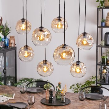 Ripoll Lámparas suspendidas, Luminarias esféricas, Lámparas colgantes Colores ámbar, Transparente, 8 luces