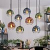 Koyoto Lámparas suspendidas, Luminarias esféricas, Lámparas colgantes Azul, Verde, Transparente, Color cobre, 8 luces