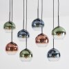 Koyoto Lámparas suspendidas, Luminarias esféricas, Lámparas colgantes Azul, Verde, Transparente, Color cobre, 8 luces