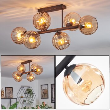 Koyoto Plafones, Luminarias esféricas Colores ámbar, 6 luces