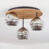 Ripoll Plafones, Luminarias esféricas Crudo, Negro, 3 luces