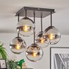 Gastor Plafones, Luminarias esféricas Cromo, Transparente, Ahumado, 5 luces