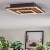 Meron Plafones LED Color madera, Negro, 1 luz