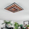Meron Plafones LED Color madera, Negro, 1 luz