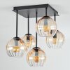 Koyoto Plafones, Luminarias esféricas Colores ámbar, Transparente, 5 luces