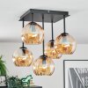 Koyoto Plafones, Luminarias esféricas Colores ámbar, 5 luces