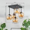Koyoto Plafones, Luminarias esféricas Colores ámbar, 5 luces