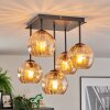 Koyoto Plafones, Luminarias esféricas Colores ámbar, 5 luces