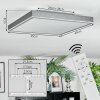 Salmi Plafones, Panel LED Gris, Plata, 1 luz, Mando a distancia