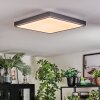 Salmi Plafones, Panel LED Gris, Plata, 1 luz, Mando a distancia