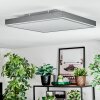 Salmi Plafones, Panel LED Gris, Plata, 1 luz, Mando a distancia