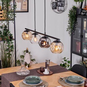 Ripoll Lámparas suspendidas, Luminarias esféricas, Lámparas colgantes Colores ámbar, Transparente, Ahumado, 4 luces