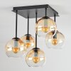 Koyoto Plafones, Luminarias esféricas Colores ámbar, Transparente, 5 luces