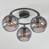 Koyoto Plafones, Luminarias esféricas 37 cm Ahumado, 3 luces