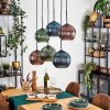 Koyoto Lámparas suspendidas, Luminarias esféricas, Lámparas colgantes Azul, Verde, Color cobre, 6 luces