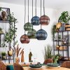 Koyoto Lámparas suspendidas, Luminarias esféricas, Lámparas colgantes Azul, Verde, Color cobre, 6 luces