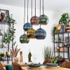 Koyoto Lámparas suspendidas, Luminarias esféricas, Lámparas colgantes Azul, dorado, Verde, Color cobre, 6 luces