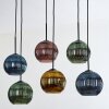 Koyoto Lámparas suspendidas, Luminarias esféricas, Lámparas colgantes Azul, dorado, Verde, Color cobre, 6 luces