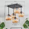 Koyoto Plafones, Luminarias esféricas 37 cm Colores ámbar, 5 luces
