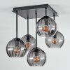Koyoto Plafones, Luminarias esféricas 37 cm Ahumado, 5 luces