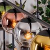 Koyoto Lámparas suspendidas, Luminarias esféricas, Lámparas colgantes Azul, Cromo, dorado, Verde, Transparente, Color cobre, Ahumado, 5 luces