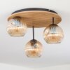 Ripoll Plafones, Luminarias esféricas Marrón, Color madera, Negro, 3 luces
