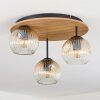 Ripoll Plafones, Luminarias esféricas Marrón, Color madera, Negro, 3 luces