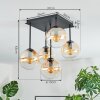 Gastor Plafones, Luminarias esféricas Colores ámbar, Transparente, 5 luces