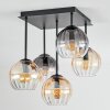 Koyoto Plafones, Luminarias esféricas Colores ámbar, Transparente, Ahumado, 5 luces