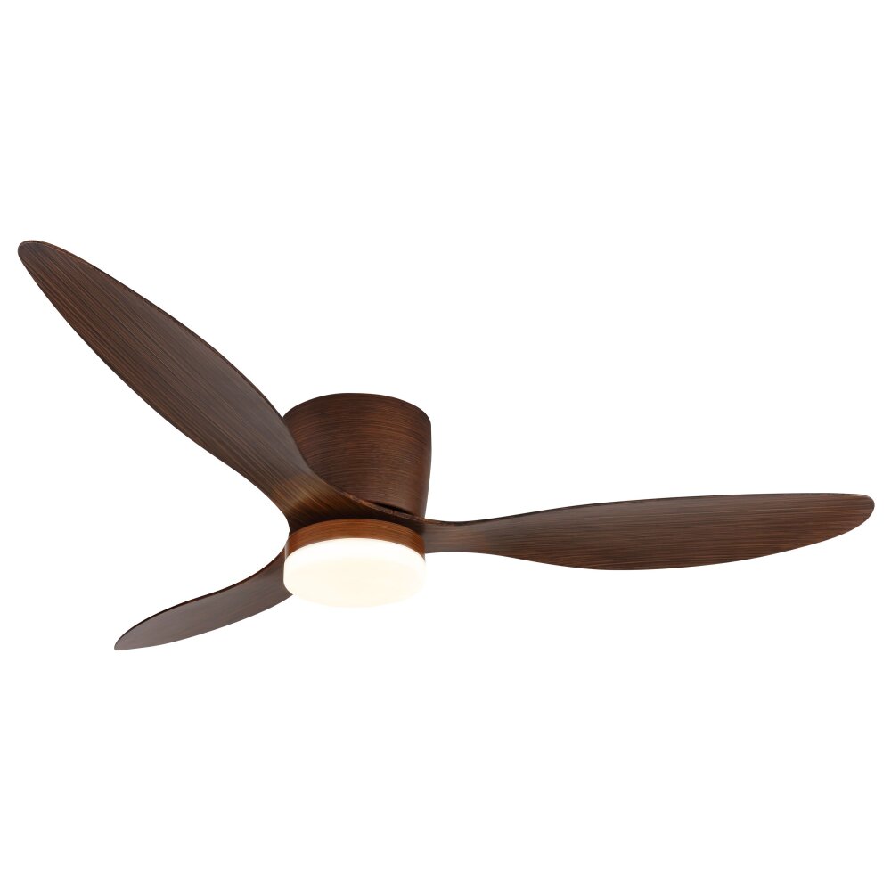Lámparas Globo Lighting Armando lámpara ventilador de techo LED Madera oscura, Crudo, 1 luz, Mando a distancia main product photo