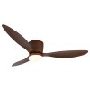 Lámparas Globo Lighting Armando lámpara ventilador de techo LED Madera oscura, Crudo, 1 luz, Mando a distancia