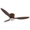 Lámparas Globo Lighting Armando lámpara ventilador de techo LED Madera oscura, Crudo, 1 luz, Mando a distancia