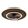 Lámparas Globo Lighting Trevino lámpara ventilador de techo LED Crudo, Negro, 1 luz, Mando a distancia