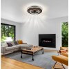 Lámparas Globo Lighting Trevino lámpara ventilador de techo LED Crudo, Negro, 1 luz, Mando a distancia