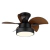 Lámparas Globo Lighting Kari lámpara ventilador de techo LED Marrón, Negro, 1 luz, Mando a distancia