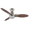 Lámparas Globo Lighting Gale lámpara ventilador de techo LED Color madera, Crudo, Níquel-mate, 1 luz, Mando a distancia