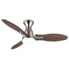 Lámparas Globo Lighting Gale lámpara ventilador de techo LED Color madera, Crudo, Níquel-mate, 1 luz, Mando a distancia