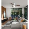Lámparas Globo Lighting Gale lámpara ventilador de techo LED Color madera, Crudo, Blanca, 1 luz, Mando a distancia